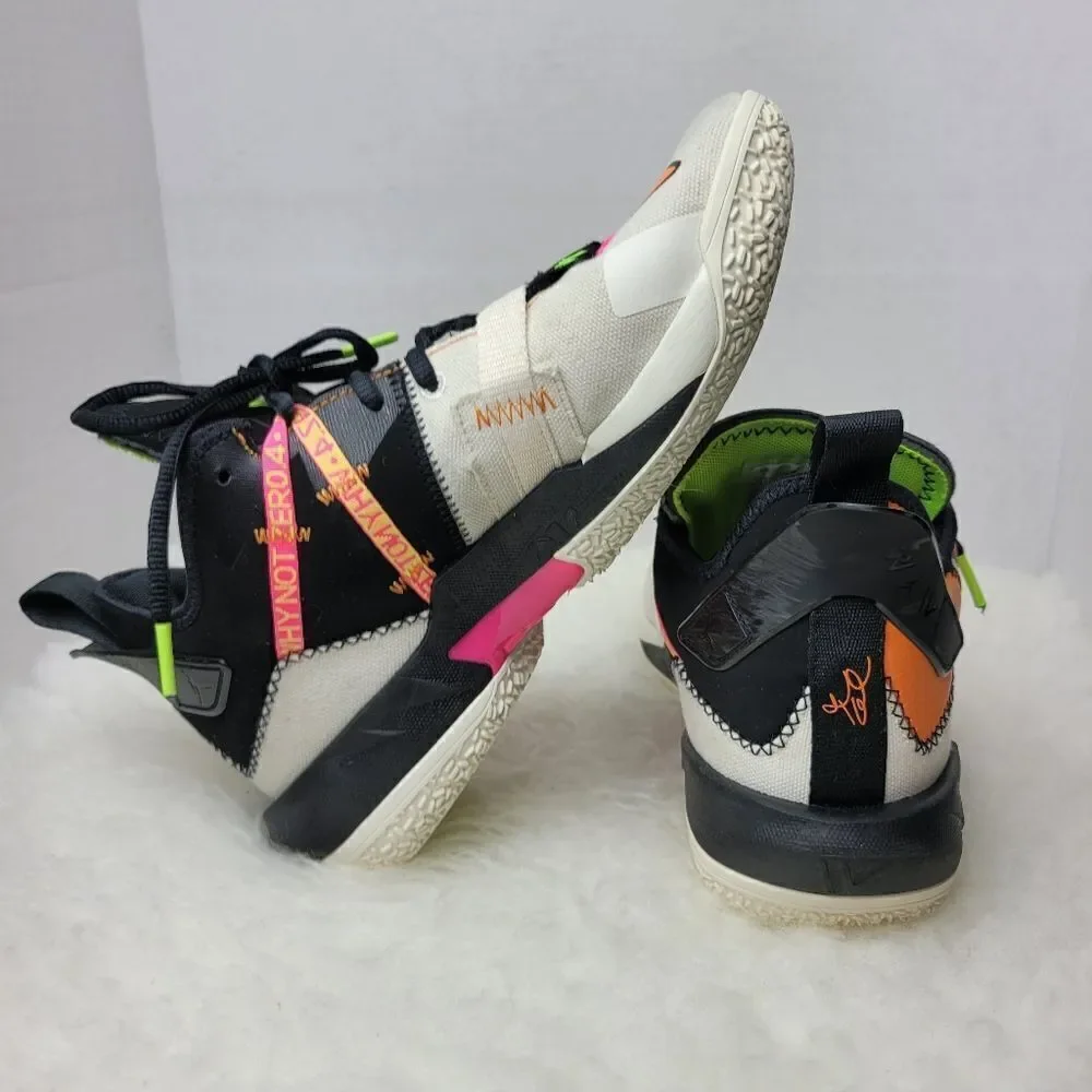 Nike Jordan Why Not Zero Mens Ivory Black Orange Fashion Sneakers Size 7